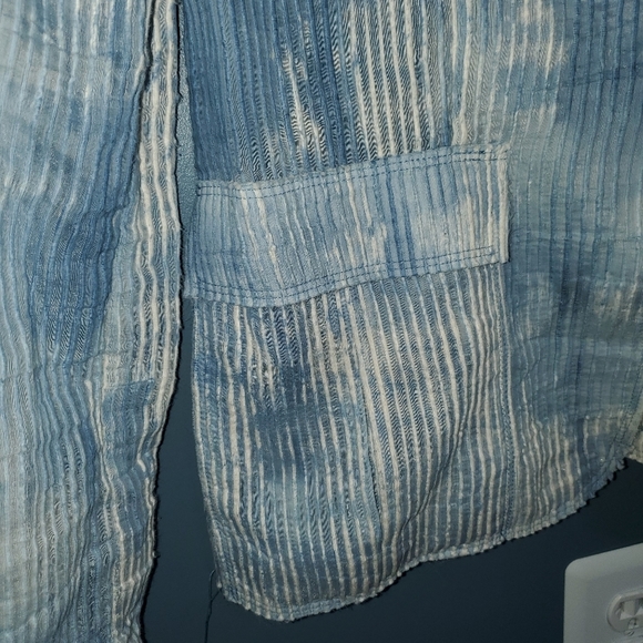 Distressed blue blazer jacket NEW Size 4 - Picture 2 of 8